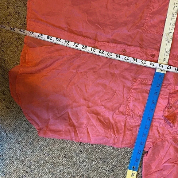 VTG Silk King 100% Silk Buttons Up Shirt Women Size L Pink Pockets - Picture 2 of 6